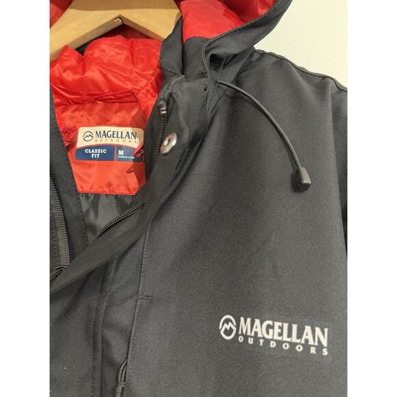 Magellan Outdoors Men's Black Red Zip Put Lining Coat Winter Jacket Size M - Picture 2 of 4